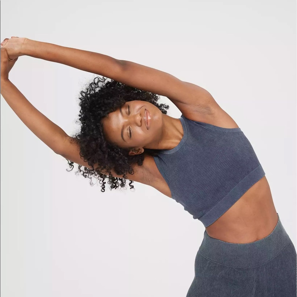 Aerie Ribbed Offline Seamless Bra Navy